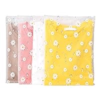 Reusable Ziplock Bags 25Pcs Luggage Organiser Bags 15.75x11.81 in Daisy Patterns Clear Hospital Bags Organiser Pouches A4 Ziplock Bags for Clothes