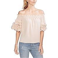 Vince Camuto Womens Tiered Ruffle Sleeve Off The Shoulder Blouse