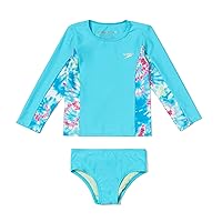 Speedo Girl's Uv Swim Shirt Long Sleeve Rashguard Set