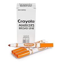 Crayola Broad Line Markers - Orange (12ct), Markers for Kids, Bulk School Supplies for Teachers, Nontoxic, Marker Refill with Reusable Box