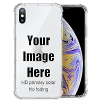 Case Personalized Custom Phone Case for iPhone X/Xs Case 5.8 Inch,Anti-Scratch Shock-Resistant Soft Protective TPU Design Your Own Personalized Picture Photo Cases Clear