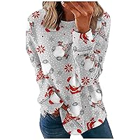 Women's Fashion Hoodies & Sweatshirts Long Sleeve Tee Tunic Pullover Loose Christmas Y2K Tops Dressy Casual Trendy