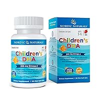 Nordic Naturals Children’s DHA, Strawberry - 90 Mini Chewable Soft Gels for Kids - 250 mg Omega-3 with EPA & DHA - Brain Development & Function - Non-GMO - 22 Servings
