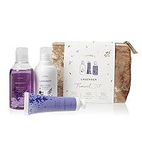 Thymes Travel Set and Beauty Bag - Contains Body Wash, Body Lotion & Hand Cream - Lavender
