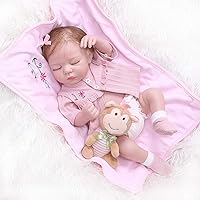TERABITHIA 18inches 48cm Real Life Premie Sweet Sleeping Newborn Cuddy Baby Doll Washable Soft Touch Silicone Vinyl Full Body Reborn Girl Dolls Anatomically Correct