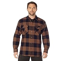 Rothco Buffalo Plaid Flannel Long Sleeve Shirt – Casual Button-Down with Heavyweight 8-oz Cotton Material