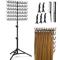 Braiding Hair Rack with 120 Pegs, Height Adjustable Braiding Rack, Braiding Stand with Hair Braiding Tools, Easy to Carry Braid Rack for Hair Salon Home Traveling