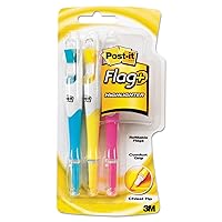 Post-it 689HL3 Flag Highlighters,w/ 50 Flags,3/8-Inch W,3/PK,Yellow/Pink/Blue