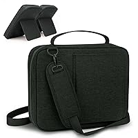 Large Bible Cover for Men & Women w/Shoulder Strap, Extra Bible Case with Book Stand, Bible Bag with Handle, Zipper and Multi-Pockets for Scripture Study Bible Protector, Deep Gray(Patent Design)