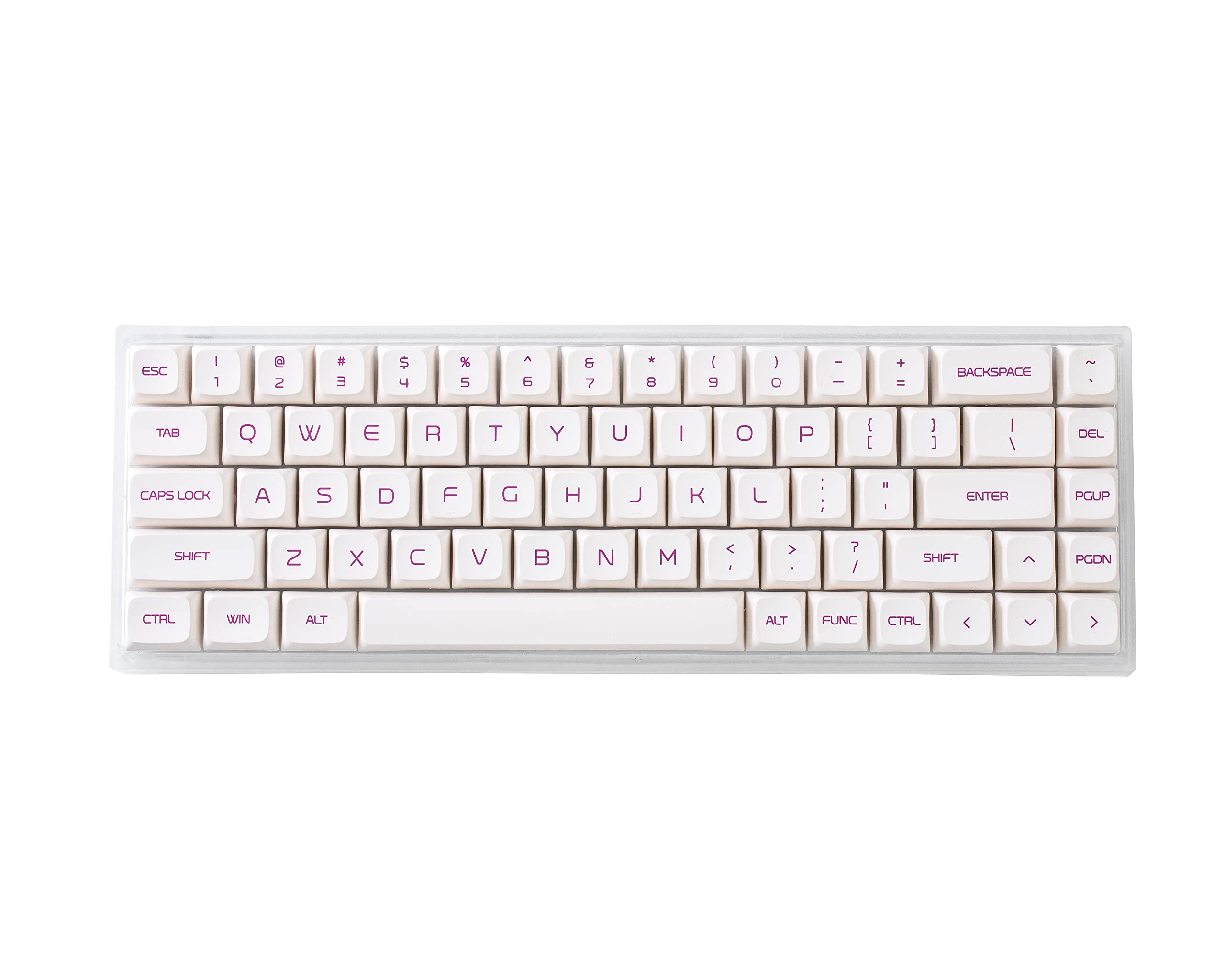 YUNZII KC68 Hot Swappable Mechanical Keyboard 68-Key Gaming Keyboard with Translucent ABS Keyboard Case, RGB Backlit for Mac/Win/Gamers (Gateron Red Switch, Translucent Lavender)
