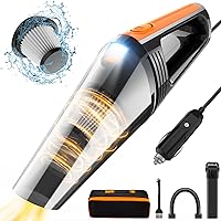 Car Vacuum, Portable Car Vacuum Cleaner High Power 8000Pa, Small 12V Handheld Vacuum with LED Light,16.4Ft Corded, Car Accessories Kit of Car Interior with Wet or Dry for Men/Women