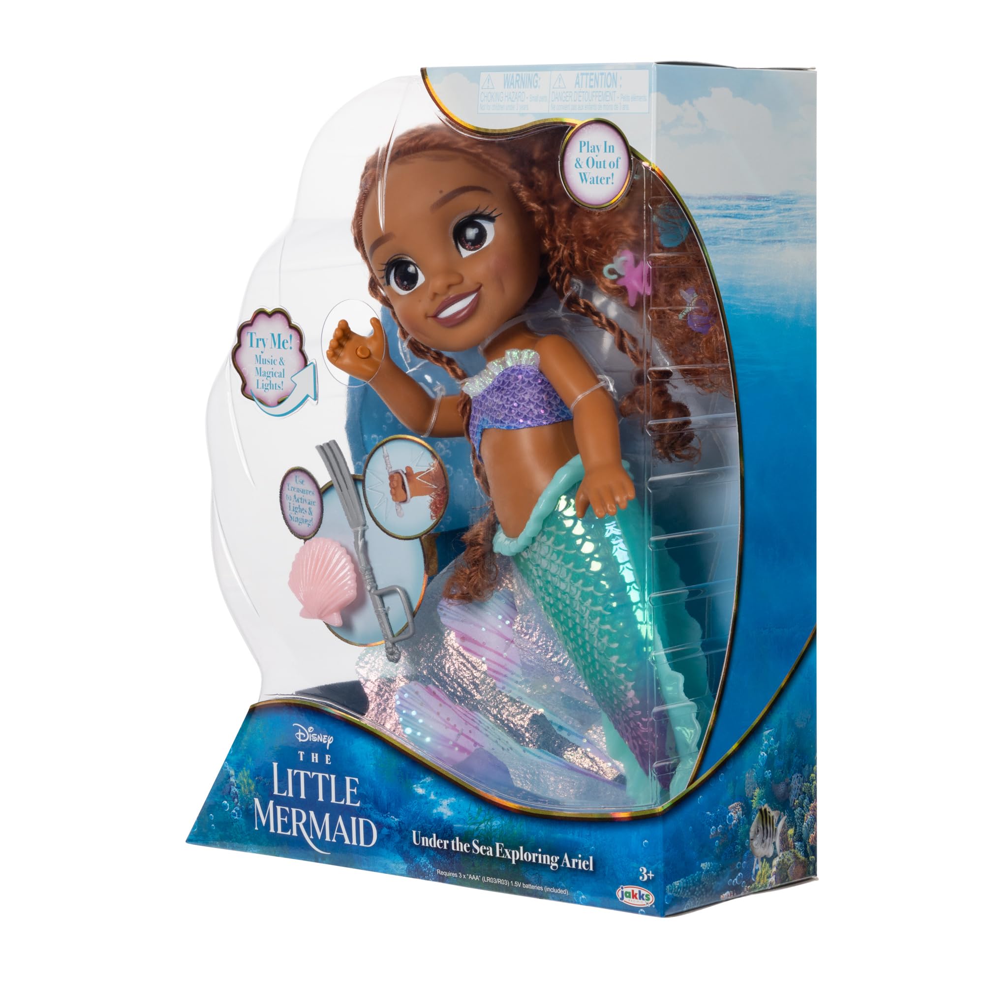 Disney The Little Mermaid Ariel Doll with Hair Charms! Feature Singing & Talking Doll, Accessories Activate Music & Magical Lights - Play in & Out of Water!