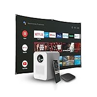 HP projector native HD 1080p, Short Throw Lens, Motorized focus, smart tv, Eye-Friendly, hdmi, tech gifts,HP CC500 3in1, keystone correction, projector with screen, 4K tv stick