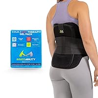 BraceAbility LSO Back Brace + Heat/Ice Pack Bundle - Adjustable Lumbar Support and Hot/Cold Gel Compress - Ideal for Sciatica, Herniated Discs, Post-Op Recovery, Pain Relief (3XL)