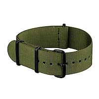 Infantry 20mm 22mm Slip-thru Watch Strap, Nylon Watch Bands, Replacement Military Watchbands with 4 Rings Stainless Steel Heavy Buckle