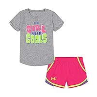 Under Armour baby-girls Short Sleeve Shirt and Shorts Set, Durable Stretch and Lightweight