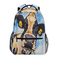 ALAZA Cow Face on The Farm Unisex Schoolbag Travel Laptop Bags Casual Daypack Book Bag