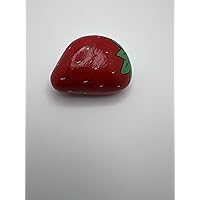 Strawberry Decorative hand painted rocks, garden stones, and bricks for indoor and outdoor use (3