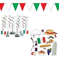 Italy Italian 81 Piece Party Tableware Decorations Bundle
