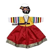 Yellow Baby Girl Hanbok Korean Traditional First Birthday Dol Party 100th Days Baikil Celebration Clothing Set 100th-15 Ages