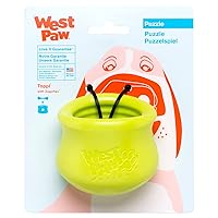 West Paw Zogoflex Toppl Interactive Treat Dispensing Dog Puzzle Play Toy, 100% Guaranteed Tough, It Floats!, Made in USA, Small, Granny Smith