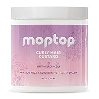 Curly Hair Custard Gel for Fine, Thick, Wavy, Curly & Kinky-Coily Natural hair, Anti Frizz Curl Moisturizer, Definer & Lightweight Curl Activator w/Aloe, great for Dry Hair, 8oz.