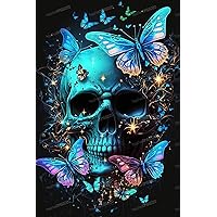 Colorful Butterfly Skull Puzzles for Adults 1000 Piece - Halloween Jigsaw Puzzles, Enrich Spare Time & Exercise Brain Power. 20 X 30 Inch. for Wall Decor & Halloween Decor Gifts