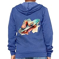 Skateboard Design Kids' Full-Zip Hoodie - Unique Hooded Sweatshirt - Multicolor Kids' Hoodie