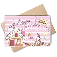 Kitty Birthday Card Greeting Card Cute Greeting Cards Invitation Cards Blank Inside with Envelopes for Kids Girls Sister Friends 8 x 5.3 inch(20x13.5cm)