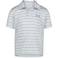 Under Armour Boys' Short Sleeve Ua Match Polo Collared Shirt, Chest Logo, Soft & Comfortable