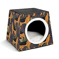 German Shepherd Cat House Warm Pet Nest Cat Bed Cave with Soft Mat Pet Tent for Small Dogs Cats Puppy