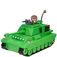 Brookhaven Feature Tank - 7.5-Inch Vehicle with Lights, Working Treads, Ejecting Turret, 2.75-Inch Figure, and Exclusive Virtual Item Code
