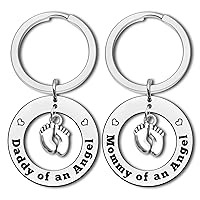 Baby Memorial Jewelry Keychain Gift Loss Memorial Gifts Mommy Daddy of an Angel Keychain Set Miscarriage Keepsake Baby Memorial Jewelry Gift for Infant Loss Sympathy Gift Remembrance Grieving Gifts
