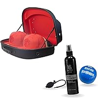 Authentic Cap Carrier Case for 14 Caps - Black Red with Homie Gear’s Hat Cleaner Mini Kit – Hat Cleaner Spray, Hat Reshaper, and Pump
