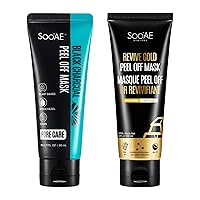 Soo'AE Peel Off Mask Duo - Black Charcoal for Pore Care & Revive Gold for Anti-Aging