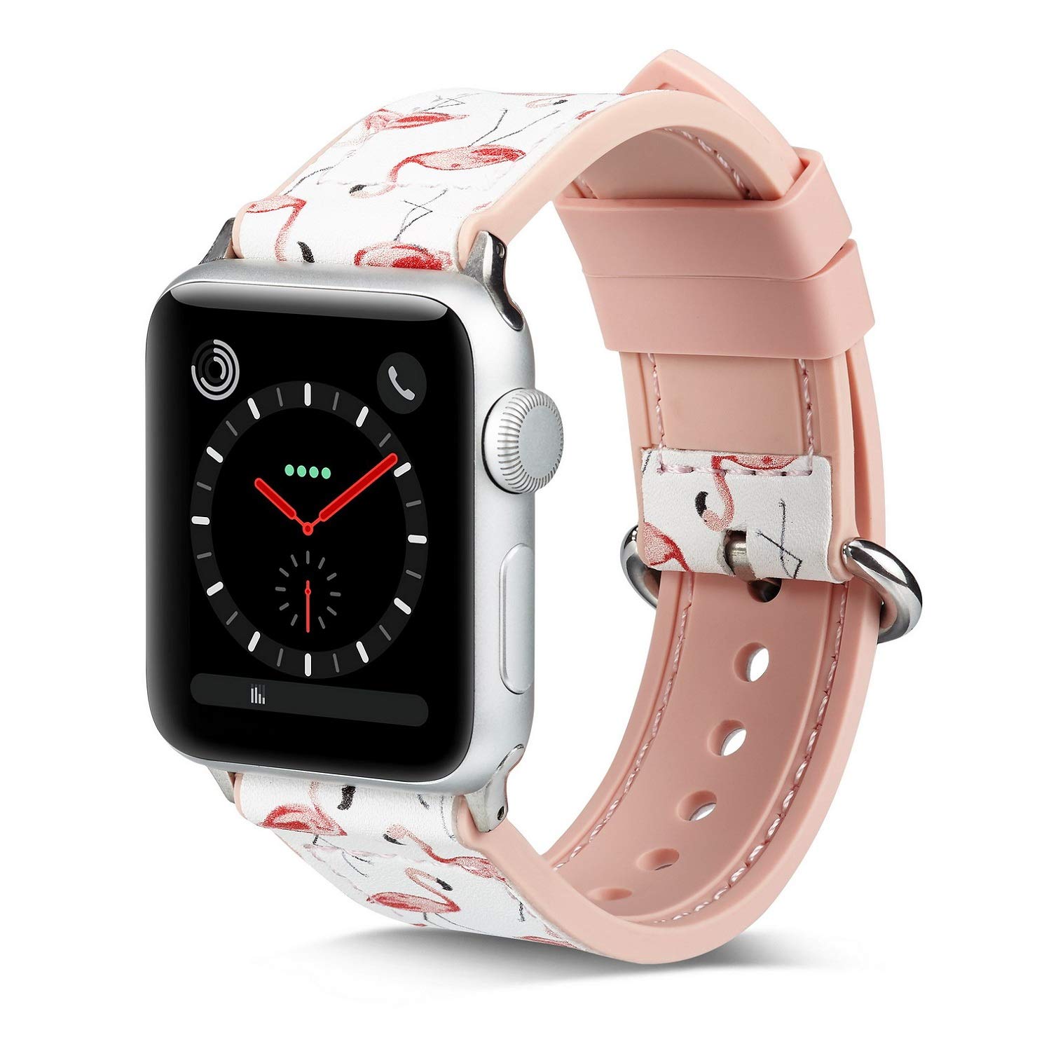 Juzzhou Watch Band For Apple Watch iWatch 38/40/42/44mm Series 1/2/3/4 Soft Silicone Leather Replacement With Adapter