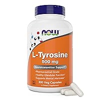 Foods L-Tyrosine 500mg, 300 Capsules - Non GMO - Supports Mental Alertness - 500 mg Caps - Free Form Supplement