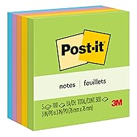 Post-it Notes, 3x3 in, 5 Pads, America's #1 Favorite Sticky Notes, Floral Fantasy Collection, Bold Colors, Clean Removal, Recyclable (630-6AN)