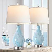 Modern Accent Table Lamp Set of 2 Touch Control, 22