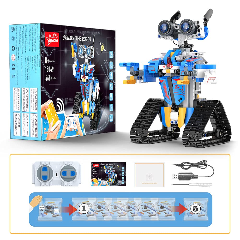 Henoda STEM Robot Toy for 8-16 Year Olds, Programmable Building Kit with APP or Remote Control, Educational Birthday Gift