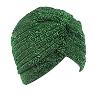 Home-organizer Tech Glister Twist Turban Elastic Hair wrap Boho Chic Hippie Stretchy Soft Headband (Green)