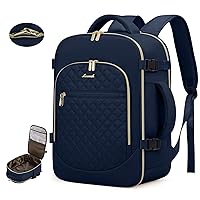LOVEVOOK Carry on Backpack, 30L Travel Backpack for Women Airline Approved,Luggage Business Weekender Overnight Daypack as Personal Item fit for 15.6 inch Laptop,Navy Blue