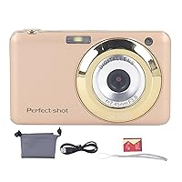 Digital Camera, 48MP 8X Digital Zoom Small Point and Shoot Camera with 2.7 Inch Screen, Kids Digital Camera Compact Camera for Vlogging (Gold)