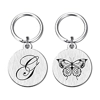 Meaningful Beauty Gifts for Teen Girl Wife Girlfriend, Initial Letter Keychain for Women, Cute Butterfly Key Chain