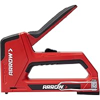 Arrow T501 5-in-1 Manual Staple and Nail Gun, Wire Stapler, and Brad Nailer for Wood, Upholstery, Construction, Insulation, Crafts, Fencing, and Cable, Black/Red