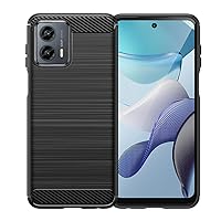 for Moto G 5G 2023 Slim Phone Case, Thin Silicone Flexible TPU Soft Rubber Anti-Scratch Shockproof Carbon Fiber Protective Cases Cover for Motorola G 5G 2023,Brushed Black