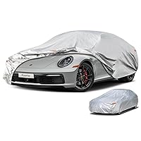 Kayme 6 Layers Car Cover Waterproof All Weather for Automobiles, Outdoor Full Cover Rain Sun UV Protection, Universal Fit for Porsche 911 996 997 991 992, Chevrolet Corvette, Acura NSX (178-185 inch)