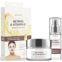 Retinol and Vitamin E Beauty Value Set - Serum, Moisturizer & Face Sheet Masks