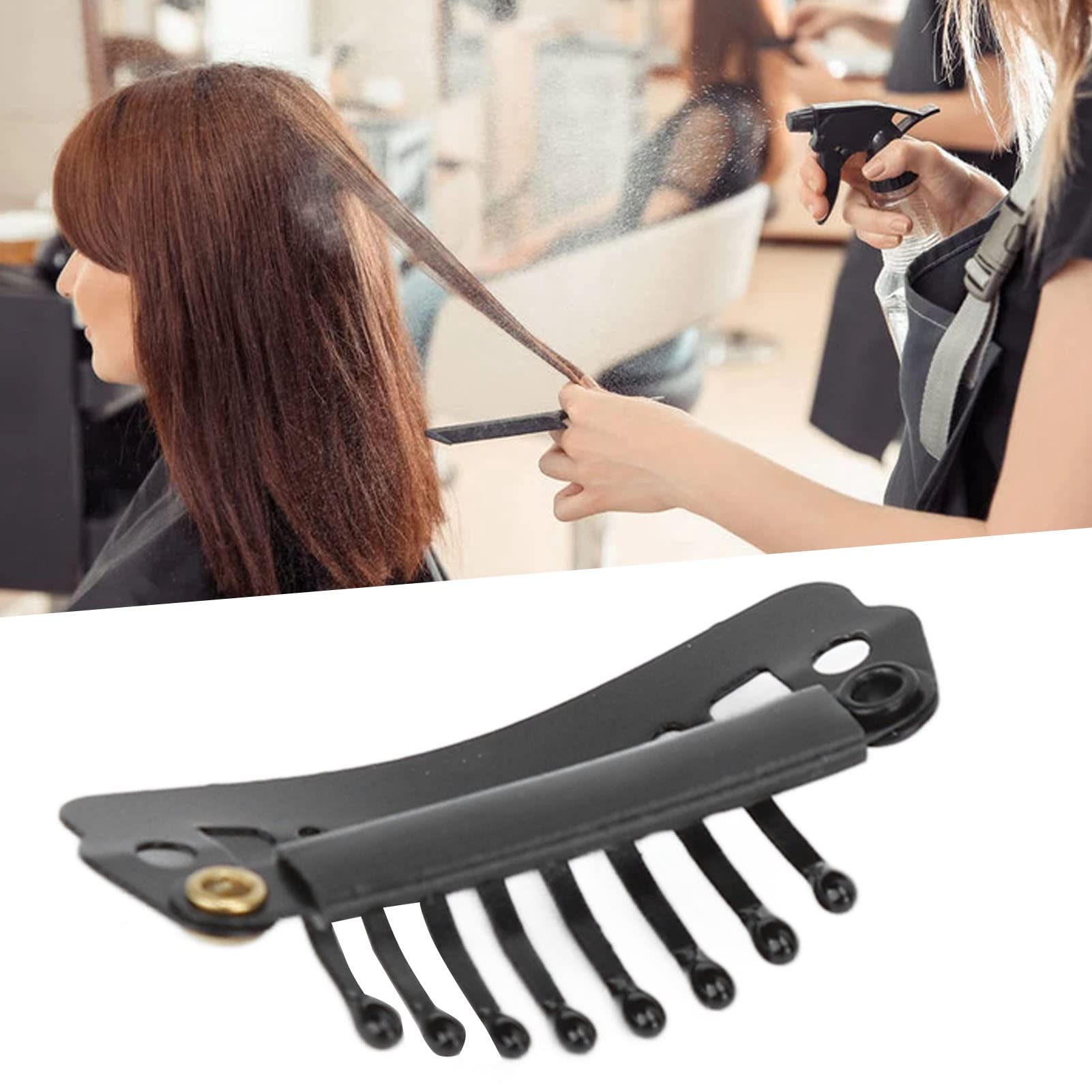 Wig Clips to Secure Wig No Sew,Wig Clips to Secure Wig,Hair Wig Clips Hair Extension Clips Set Stainless Steel DIY 8 Teeth Snap Comb Wig Clips Accessories 1.1in (50pcs)(black)