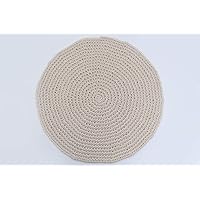 Handmade Cotton Round Placemats - Set of 4 and 6. Artisanal placemats Made from 100% Organic Cotton (Natural, Set of 6)